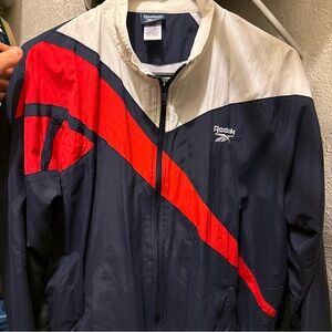 Reebok Men's Windbreaker in Navy, Red, and White